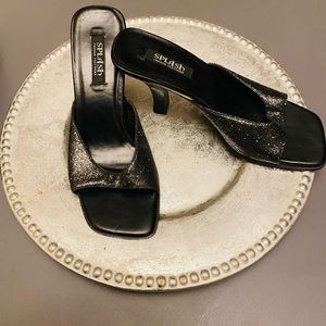 Black Multi-Color Glitter Heels